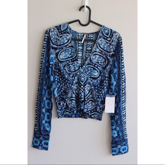 Free People Tops - Free People Wild And Free Smocked Long Sleeve